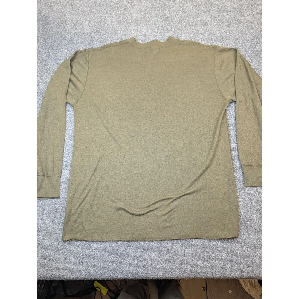 Cabela's Henley Shirt Mens XL Green Long Sleeve Thermal Made‎ USA Casual Outdoor
